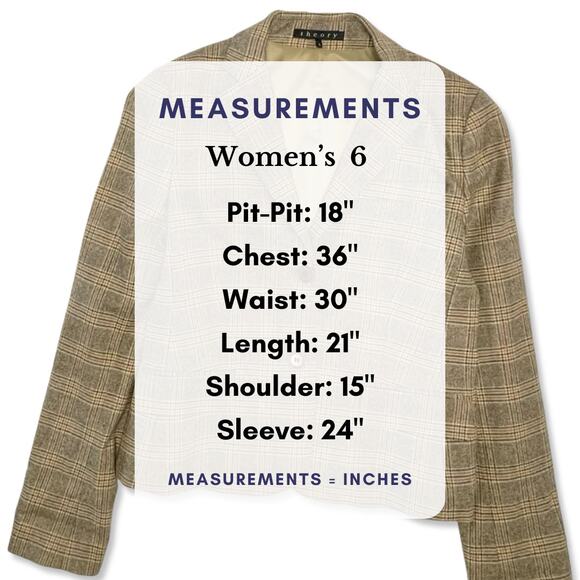 Theory Wool Plaid Blazer Jacket Size 6 | Cropped Preppy Y2K Fall - Picture 9 of 12